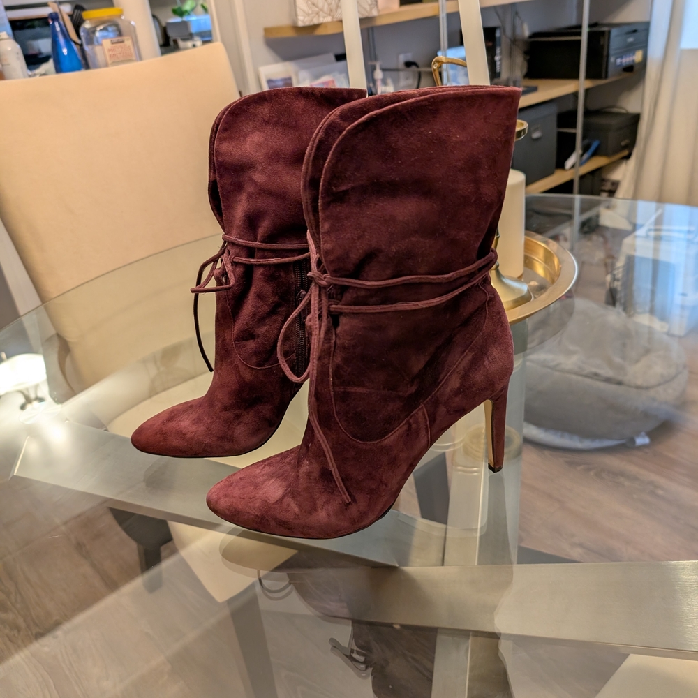 Lord & Taylor Burgundy Heeled Boots